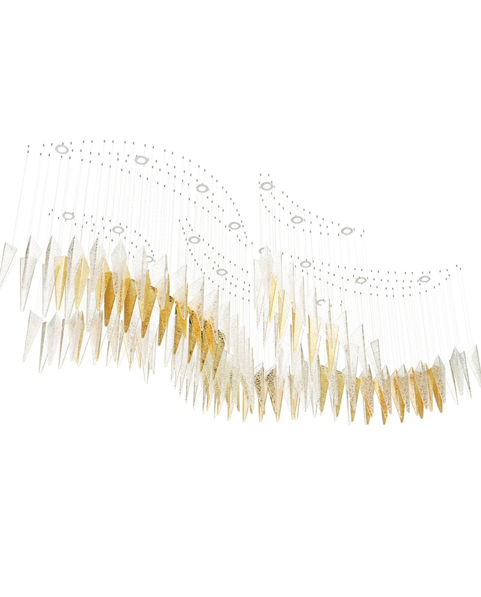 Nyvinia Glass Feather-Shape Chandelier - Letslighting