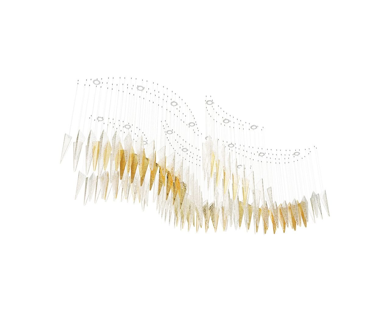 Nyvinia Glass Feather-Shape Chandelier - Letslighting