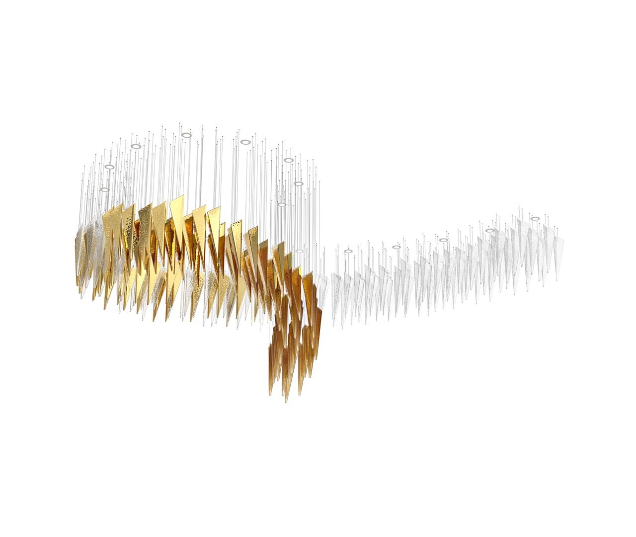 Nyvinia Glass Feather-Shape Chandelier - Letslighting