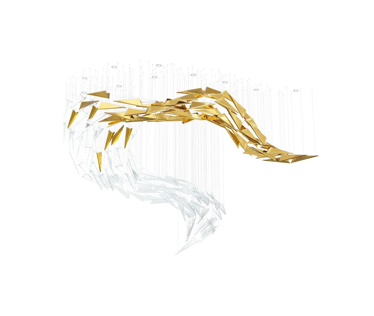 Nyvinia Glass Feather-Shape Chandelier - Letslighting