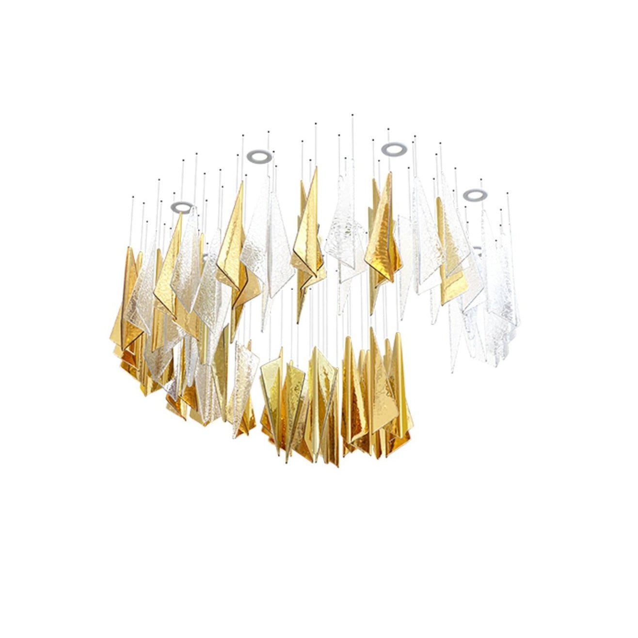 Nyvinia Glass Feather-Shape Chandelier - Letslighting