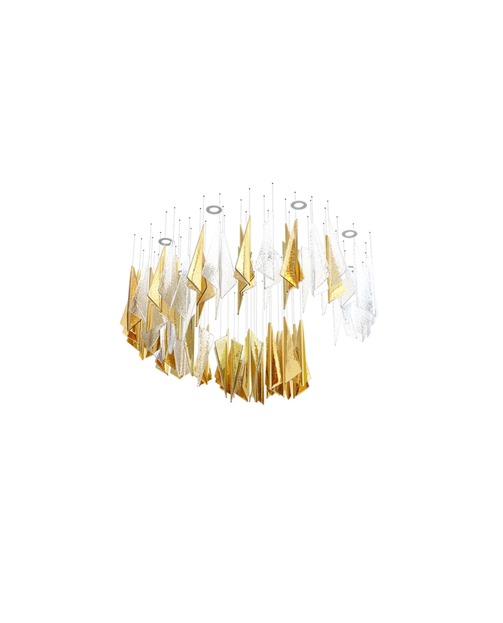 Nyvinia Glass Feather-Shape Chandelier - Letslighting