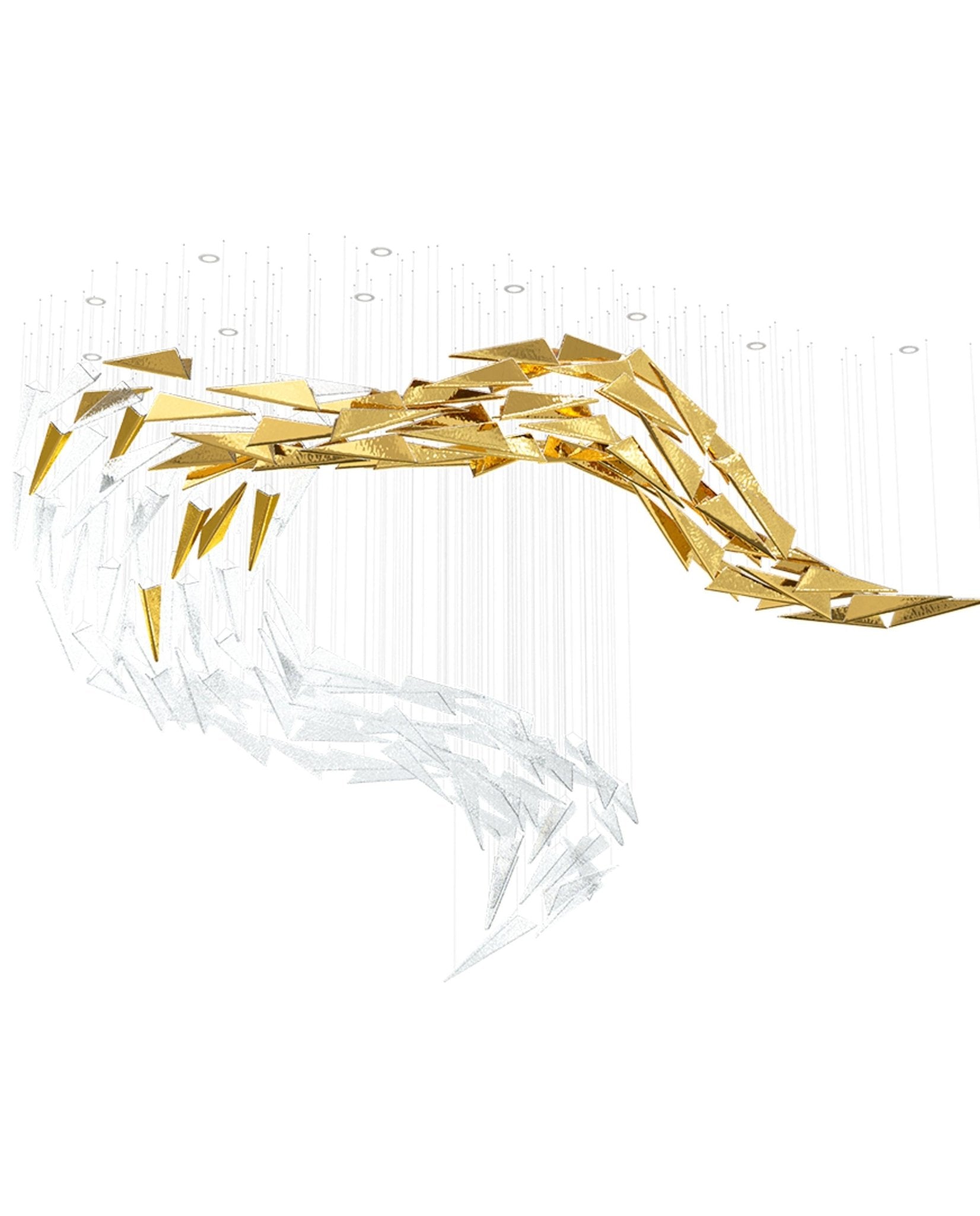 Nyvinia Glass Feather-Shape Chandelier - Letslighting