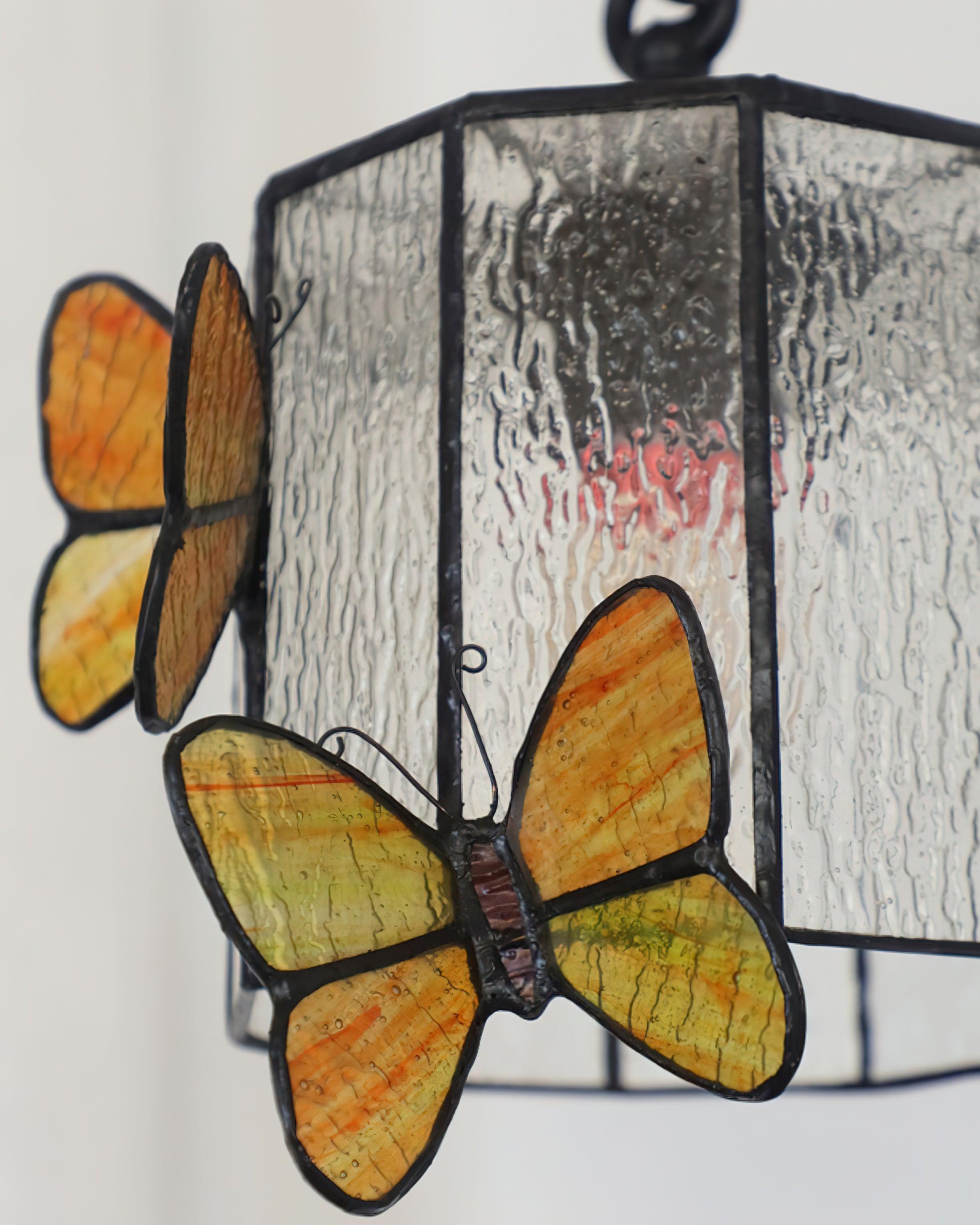 Tiffany Wall Lamp Glass Butterfly Art - Letslighting