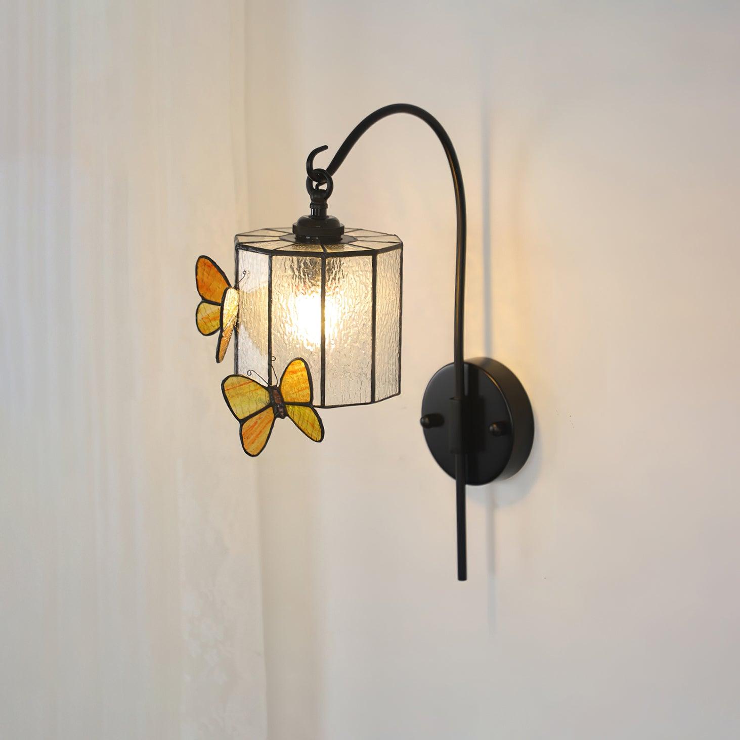 Tiffany Wall Lamp Glass Butterfly Art - Letslighting