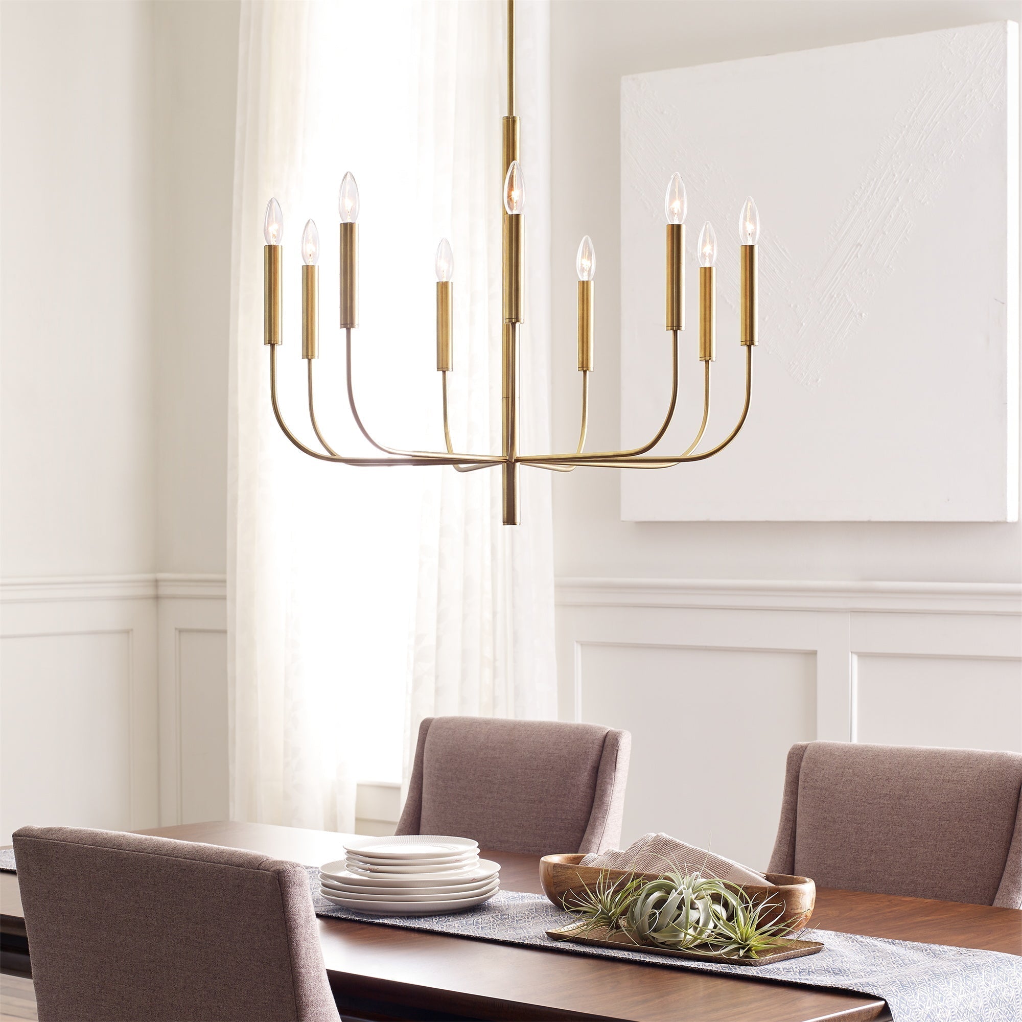 Olcarel Vintage Industrial Brass Metal Chandelier - Lamp Copper