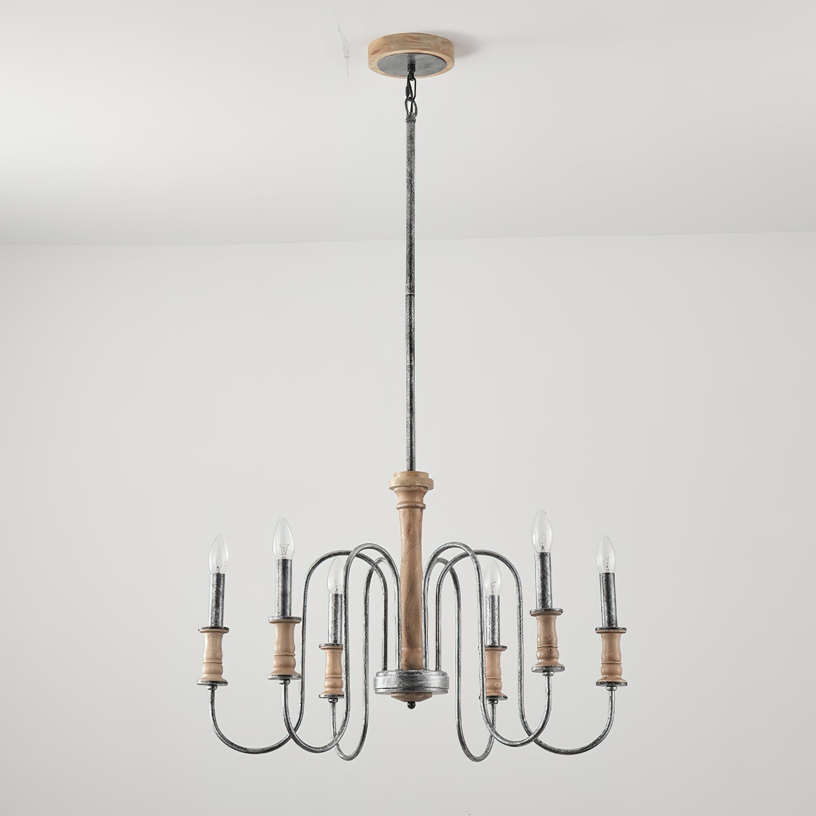 Volo Postmodern Luxury Wooden Metal Chandelier - Lamp Copper