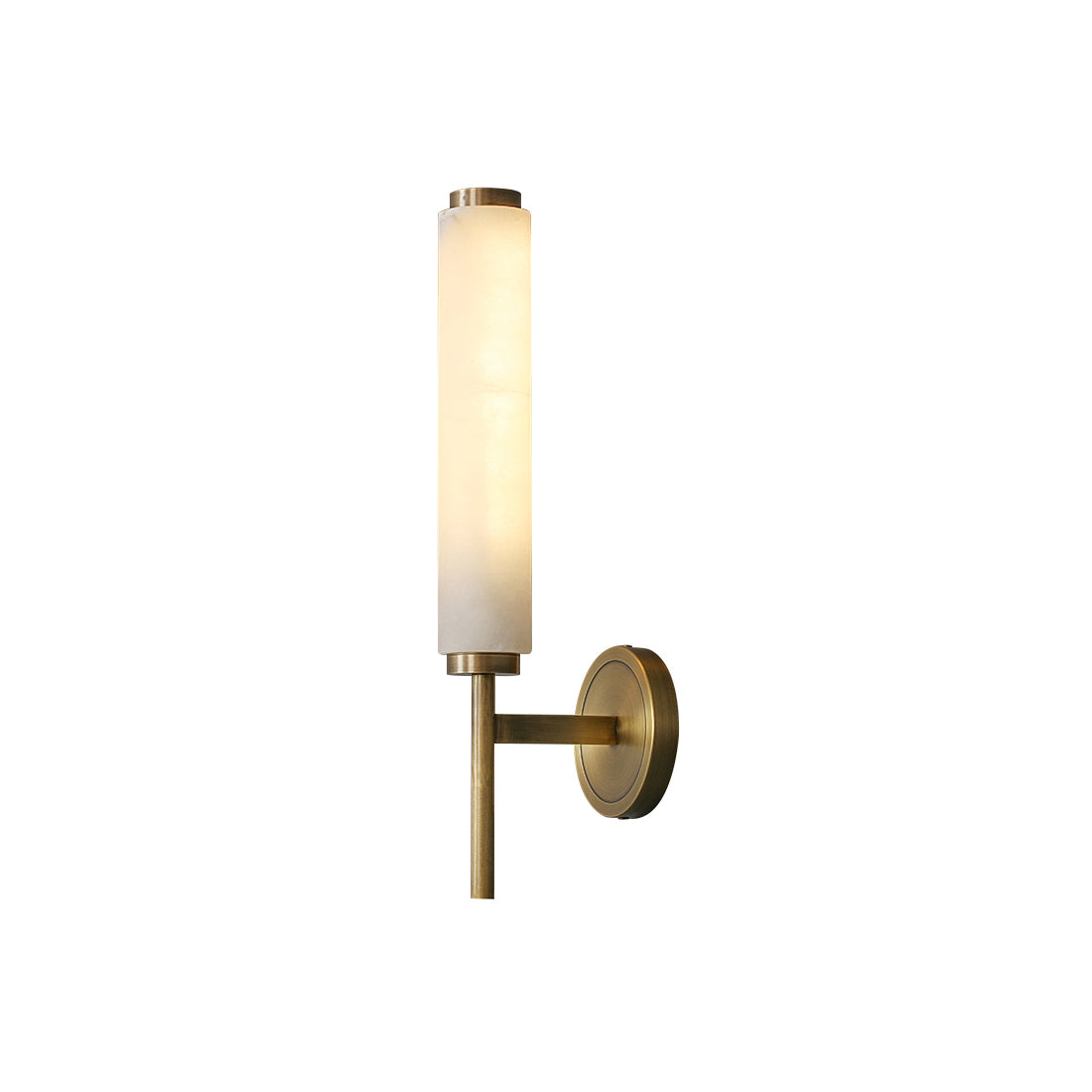 Abyss Modern Minimalist Brass Metal Alabaster Wall Lamp - Lamp Copper