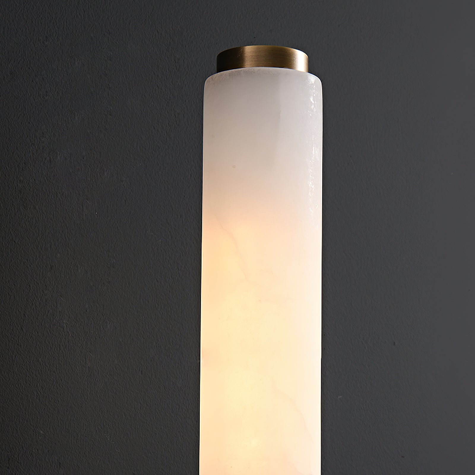 Abyss Modern Minimalist Brass Metal Alabaster Wall Lamp - Lamp Copper