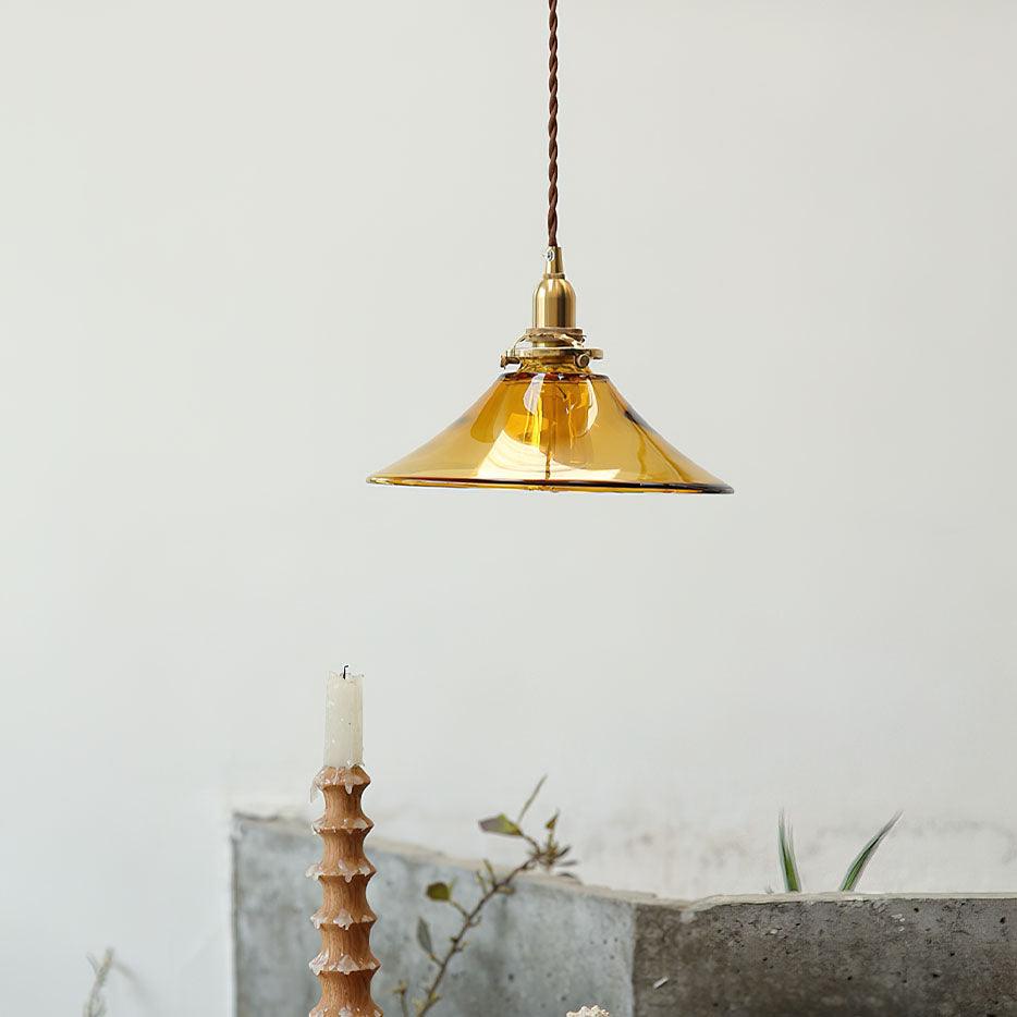 Amber Glass Pendant Light - Letslighting