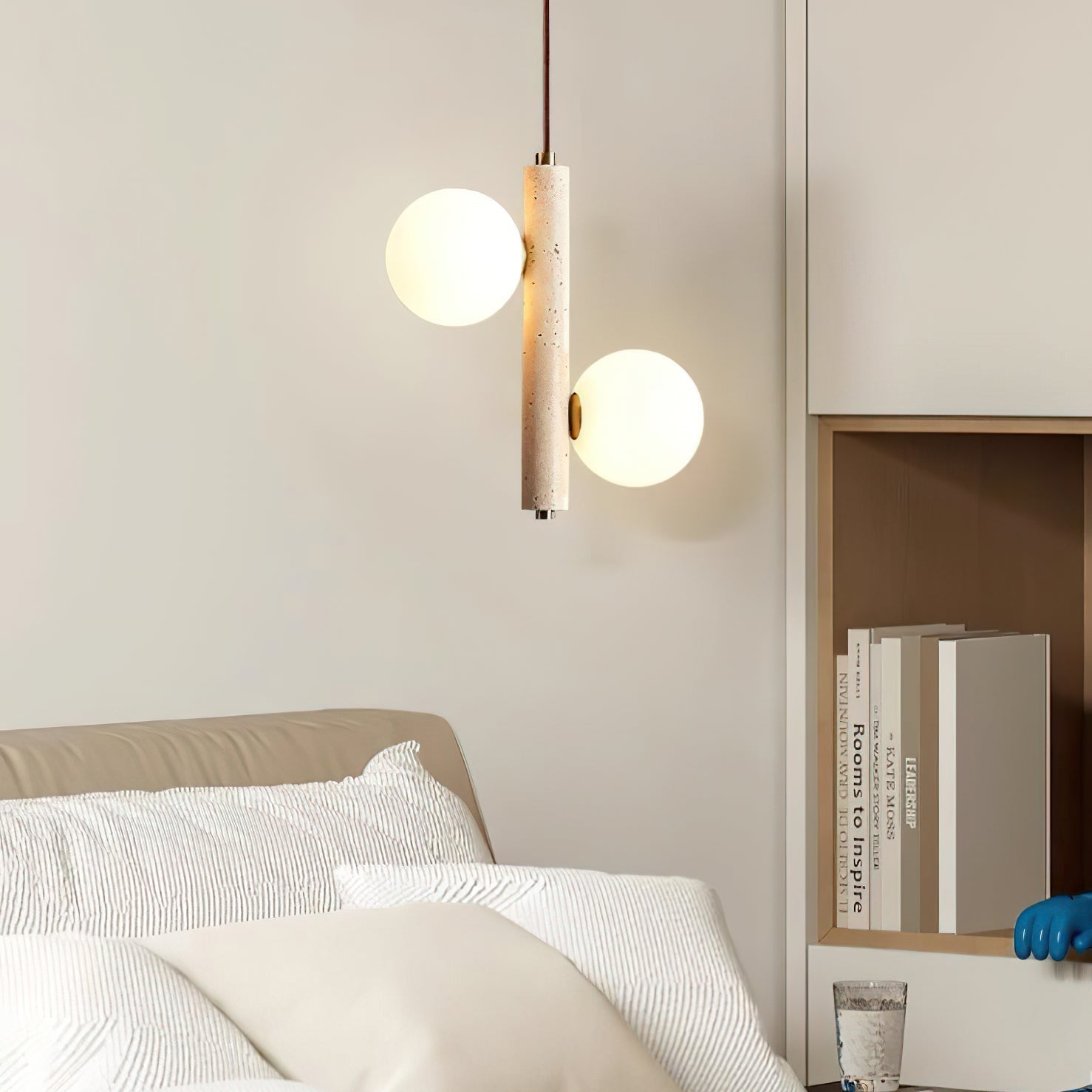 Aursorel Multi-Globe Travertine Pendant Light - Letslighting