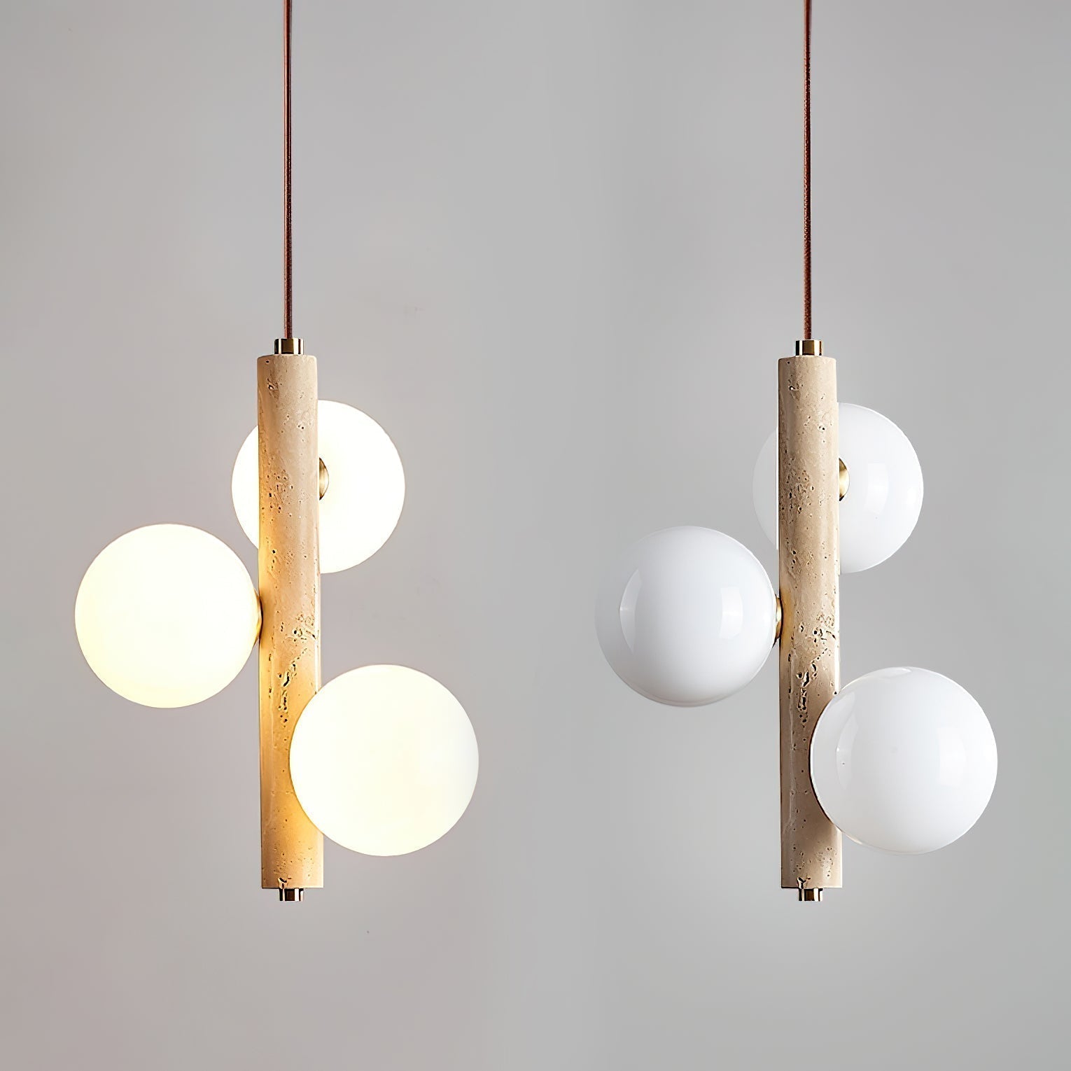 Aursorel Multi-Globe Travertine Pendant Light - Letslighting