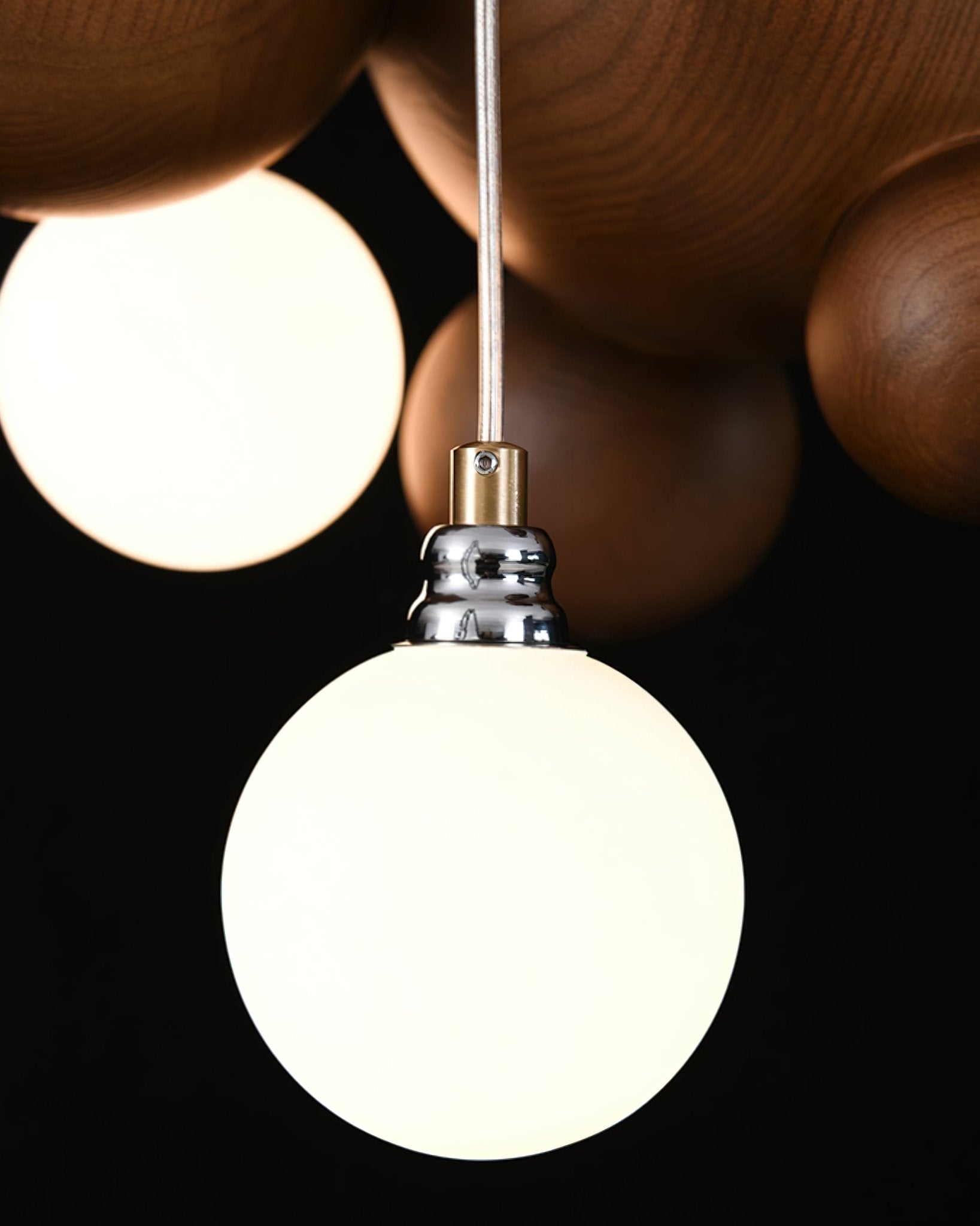 Bubble Wood Balls Chandelier - Letslighting