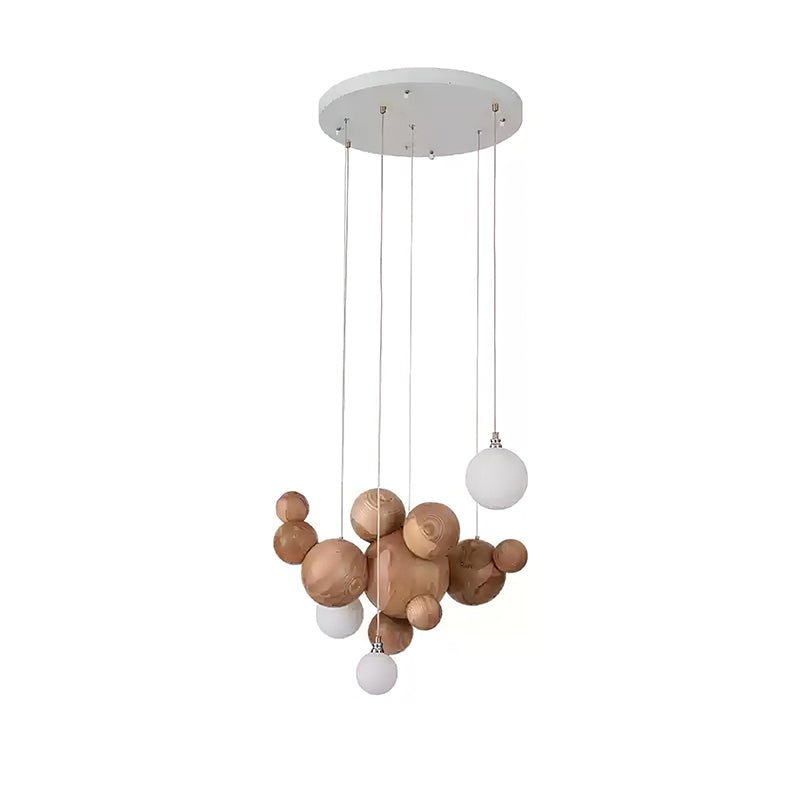 Bubble Wood Balls Chandelier - Letslighting