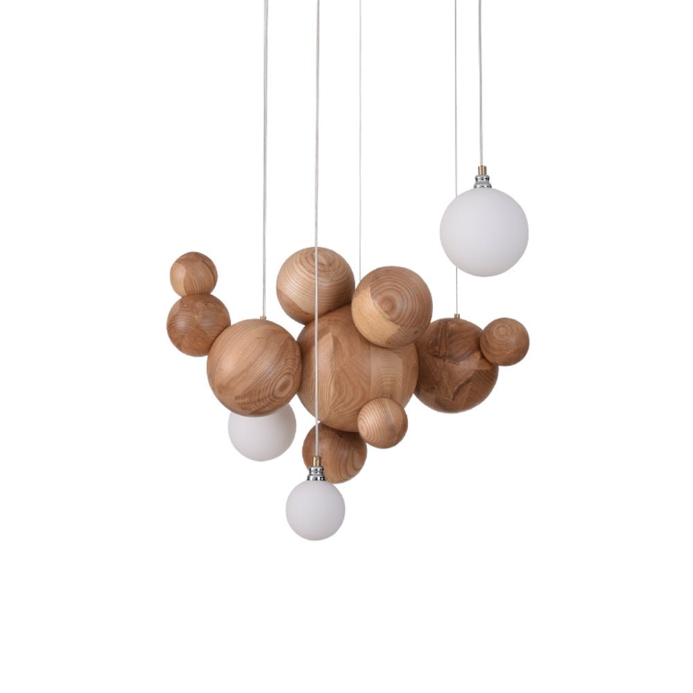 Bubble Wood Balls Chandelier - Letslighting