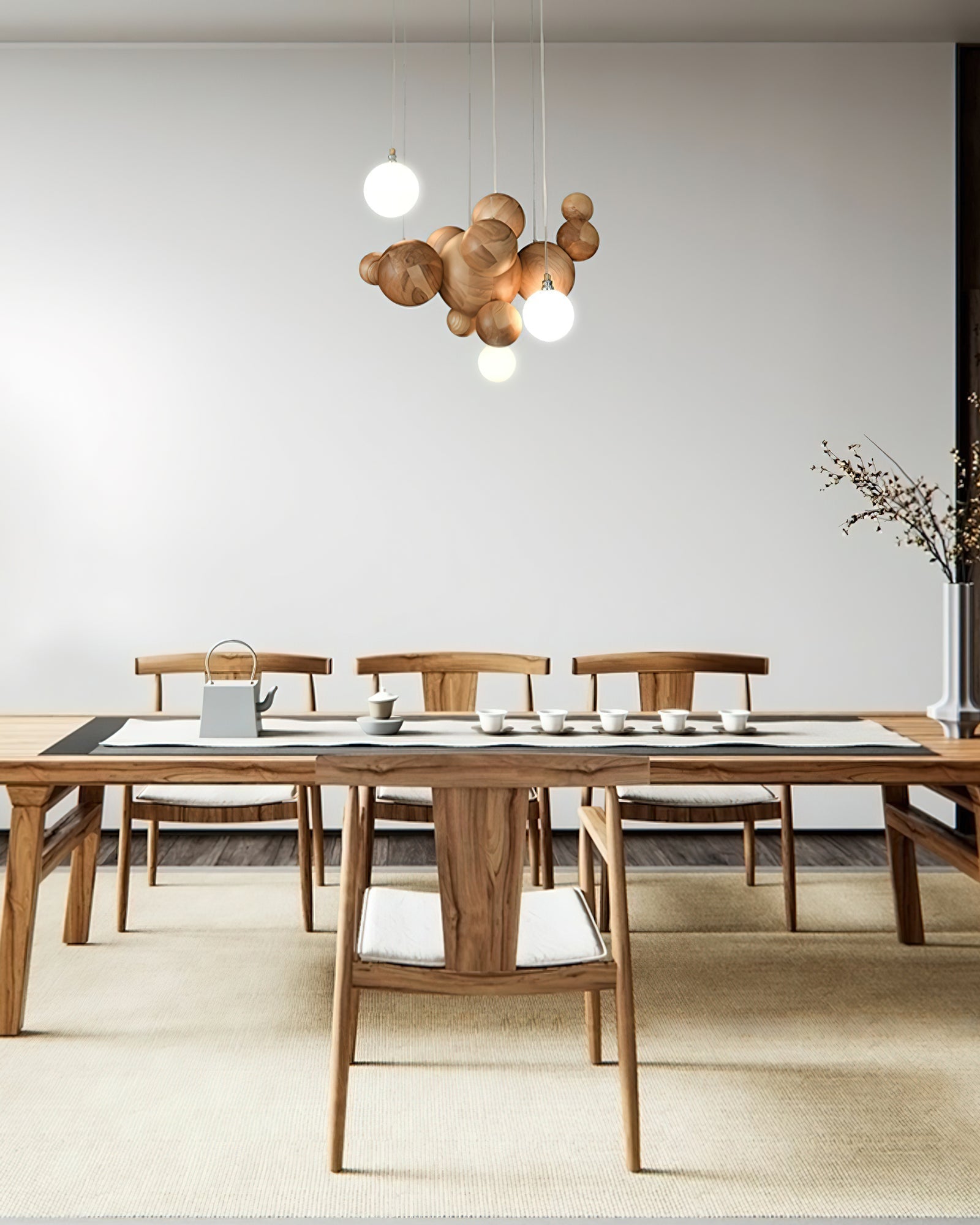 Bubble Wood Balls Chandelier - Letslighting
