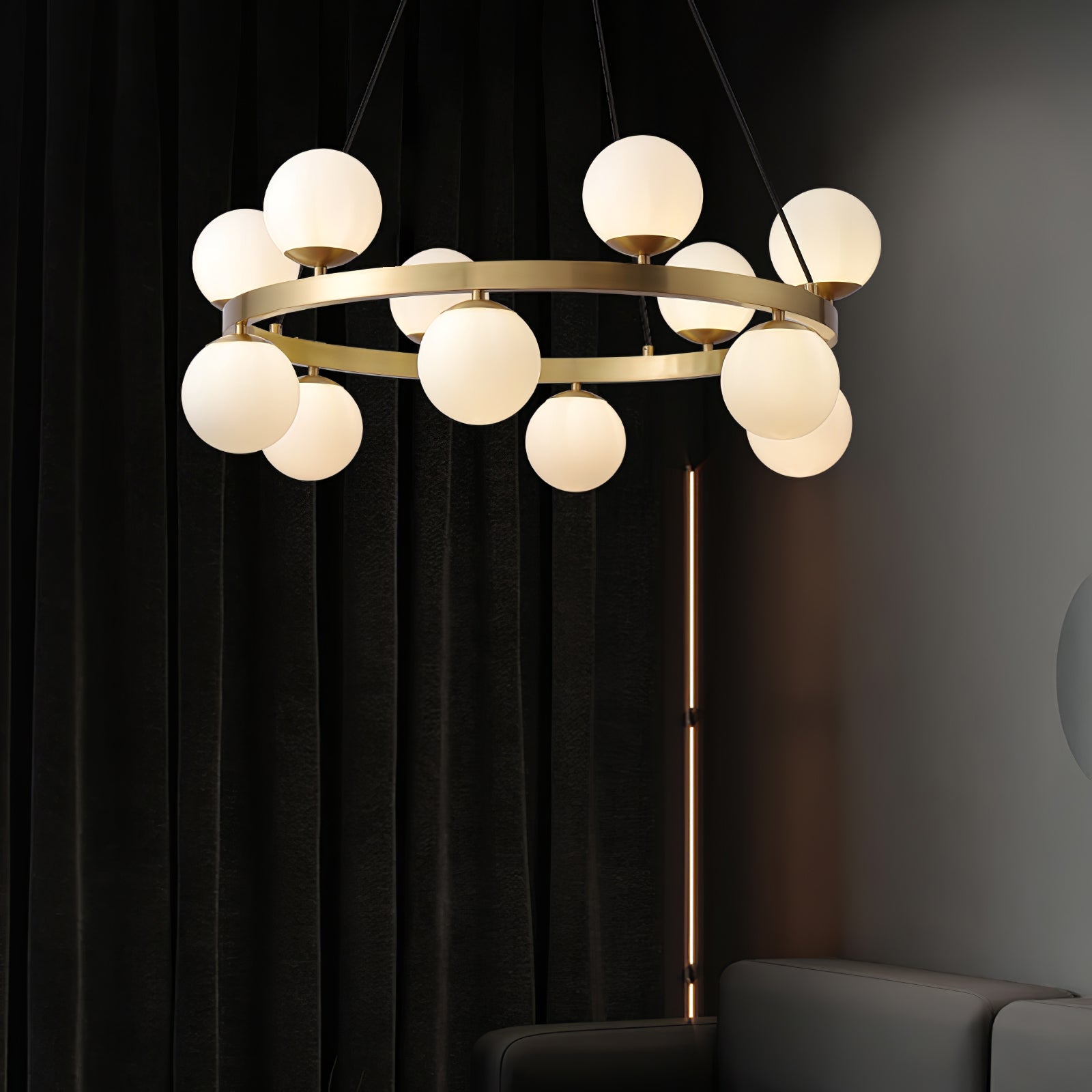 Bubbles Brass Ring Chandelier - Letslighting