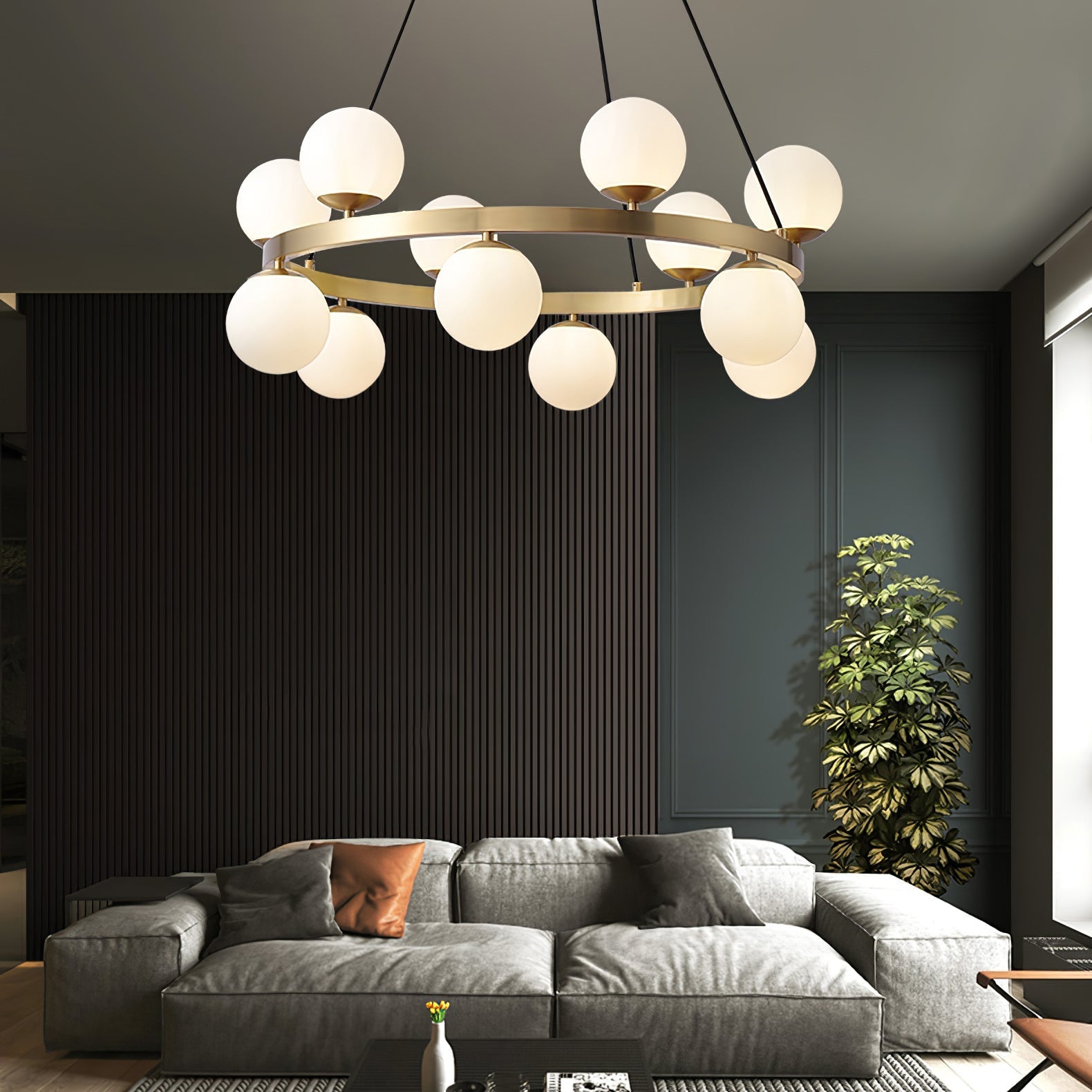 Bubbles Brass Ring Chandelier - Letslighting