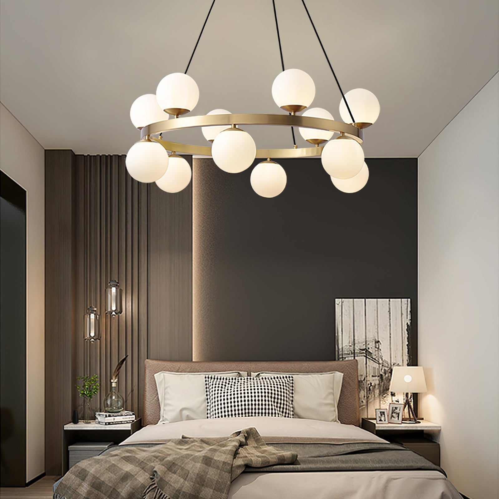 Bubbles Brass Ring Chandelier - Letslighting