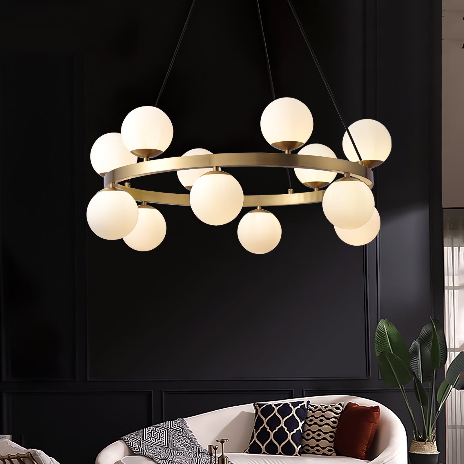 Bubbles Brass Ring Chandelier - Letslighting