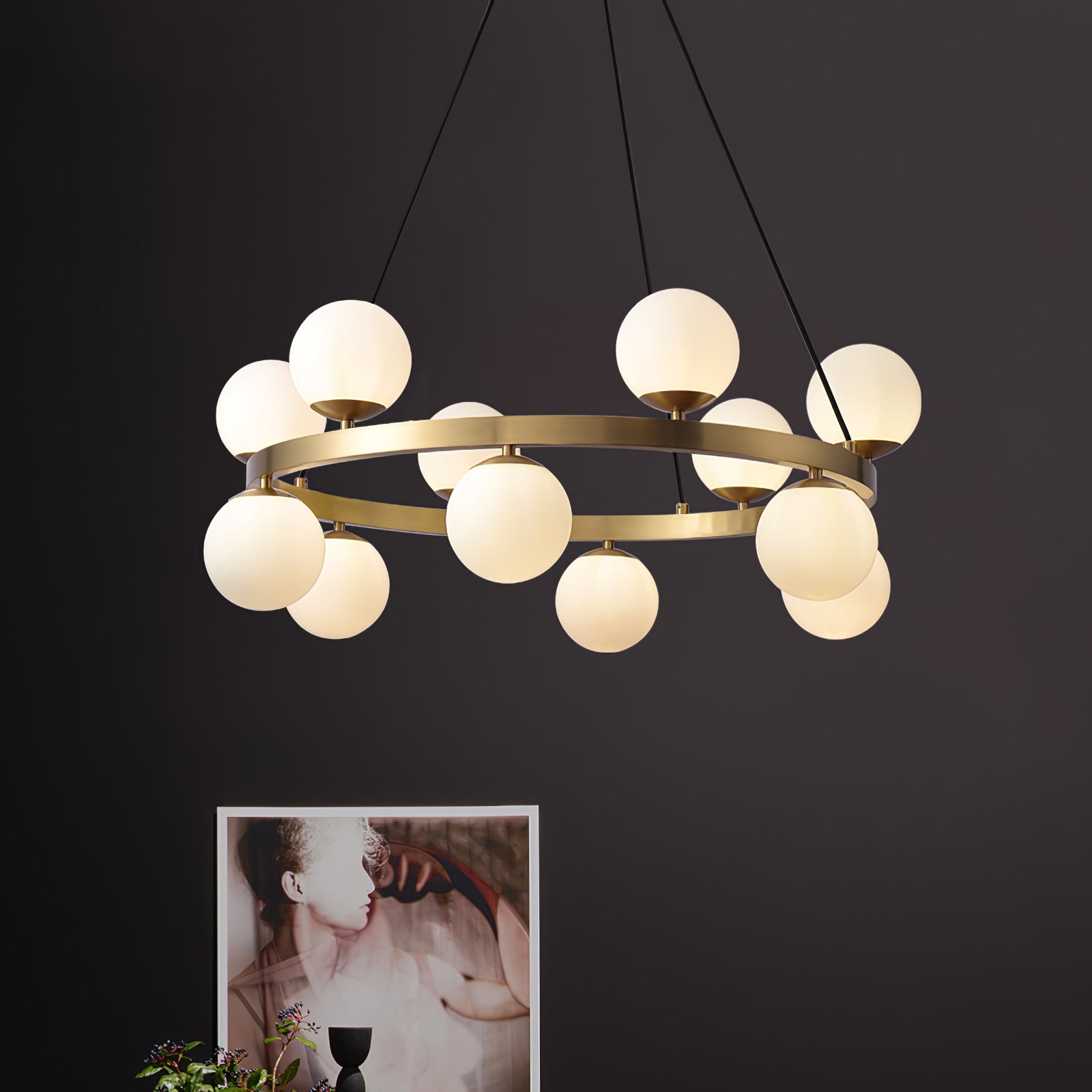 Bubbles Brass Ring Chandelier - Letslighting