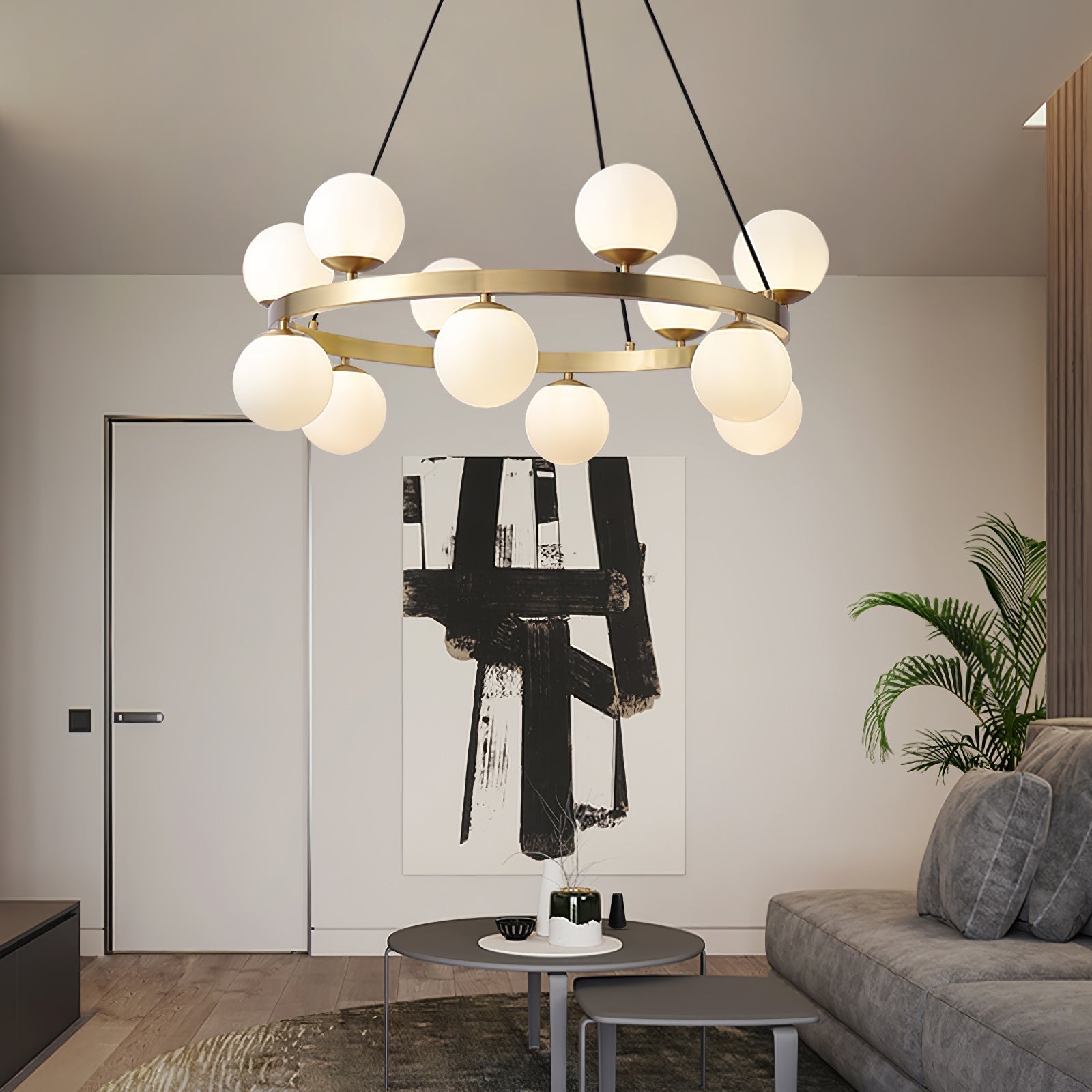 Bubbles Brass Ring Chandelier - Letslighting