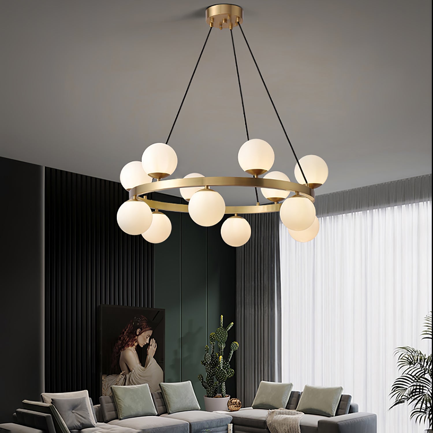 Bubbles Brass Ring Chandelier - Letslighting