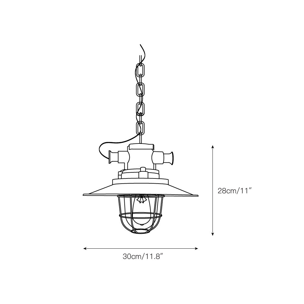 Vemiryra Vintage Industrial Green Metal Pendant Light - Lamp Copper