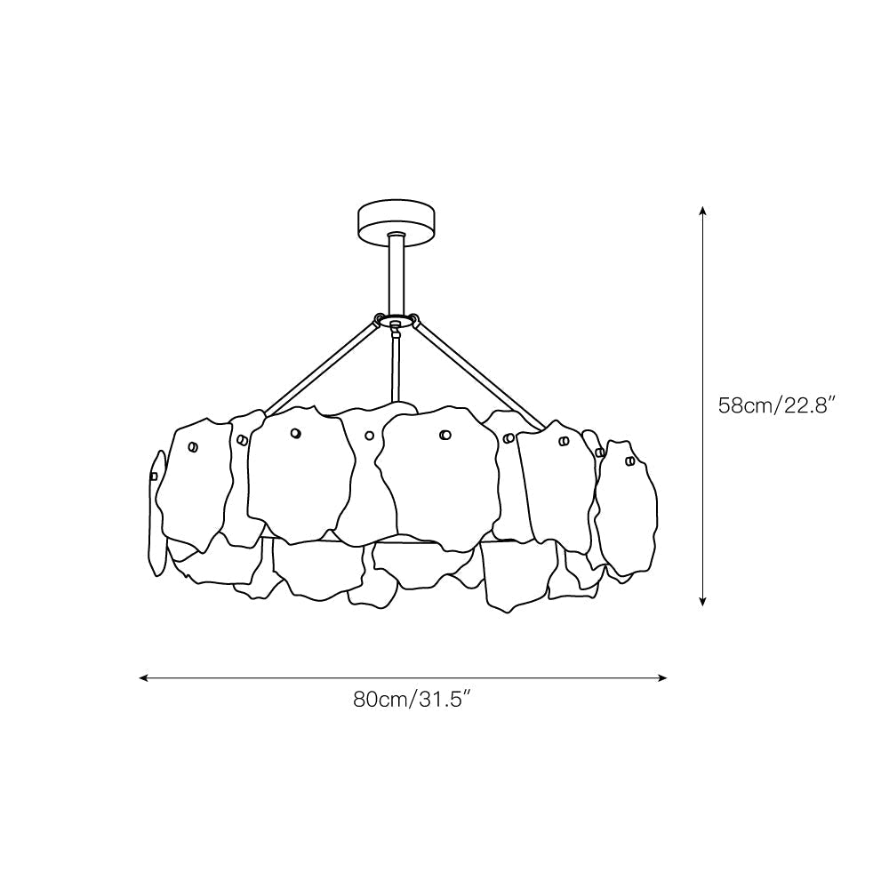 Cryon Postmodern Luxury Brass Alabaster Chandelier - Lamp Copper