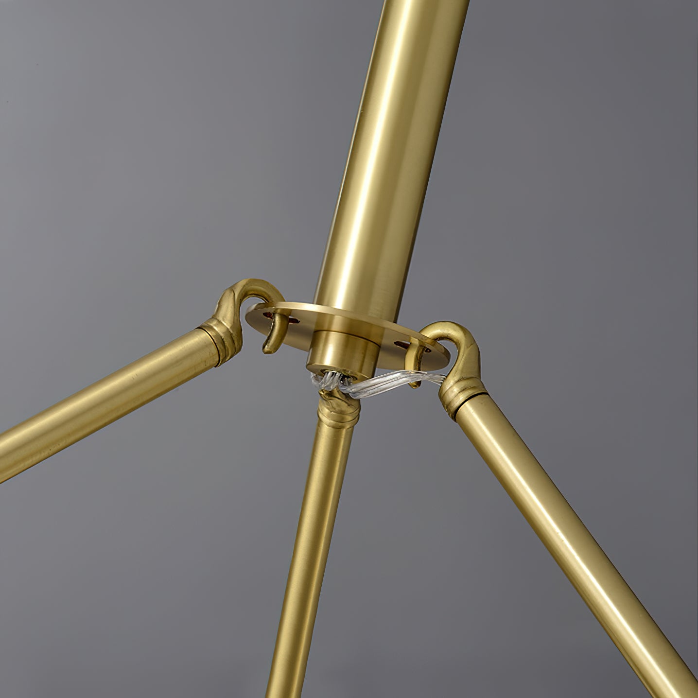 Cryon Postmodern Luxury Brass Alabaster Chandelier - Lamp Copper