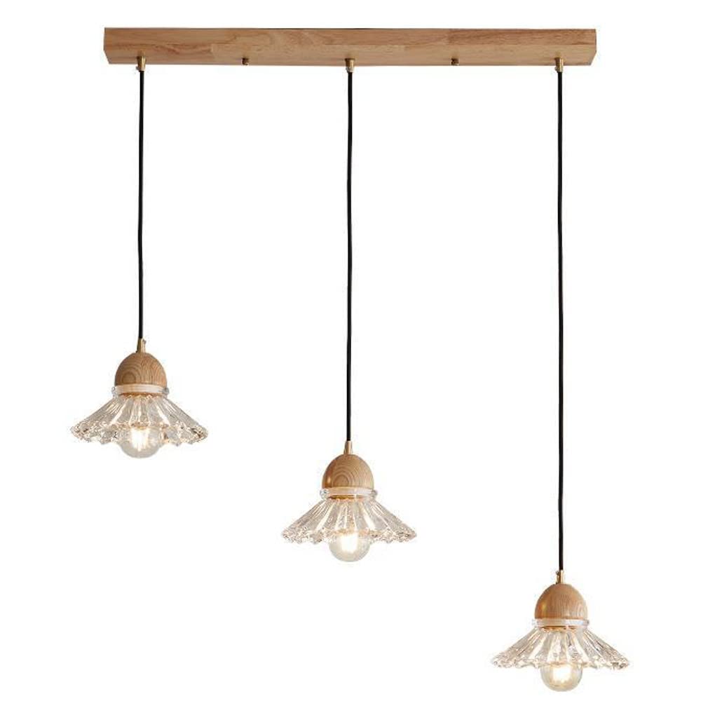 Valentina Retro Madera Lámpara colgante Vidrio Dormitorio/Salón/Comedor
