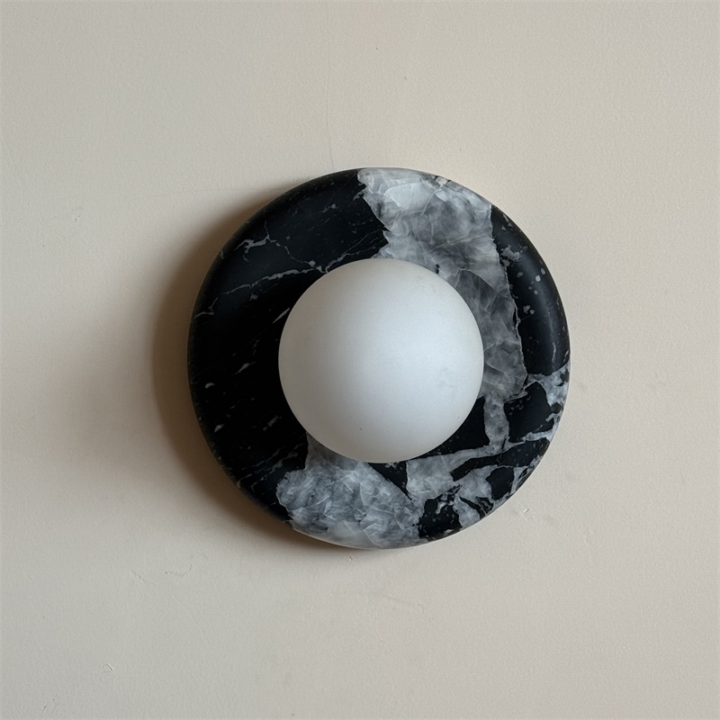 Uvinos Modern Minimalist Black Marble Sconce Wall Lamp - Lamp Copper