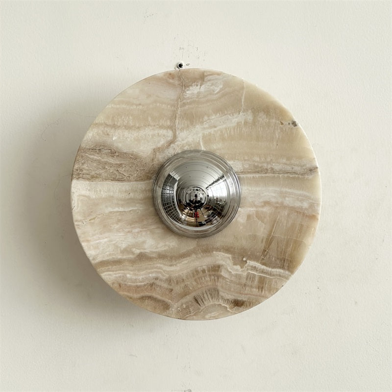 Alba Modern Minimalist Chrome Marble Metal Wall Lamp - Lamp Copper