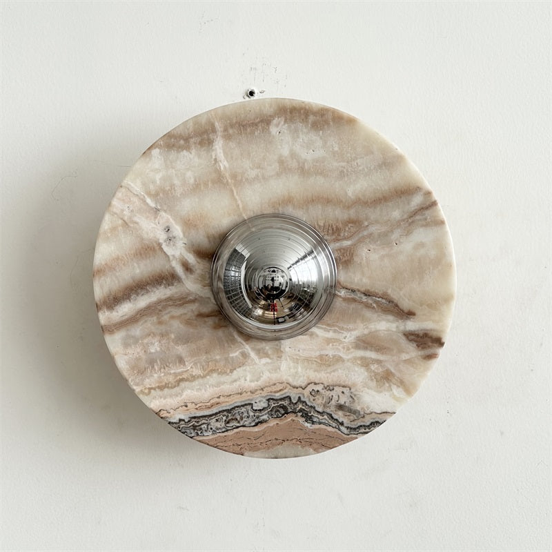 Alba Modern Minimalist Chrome Marble Metal Wall Lamp - Lamp Copper