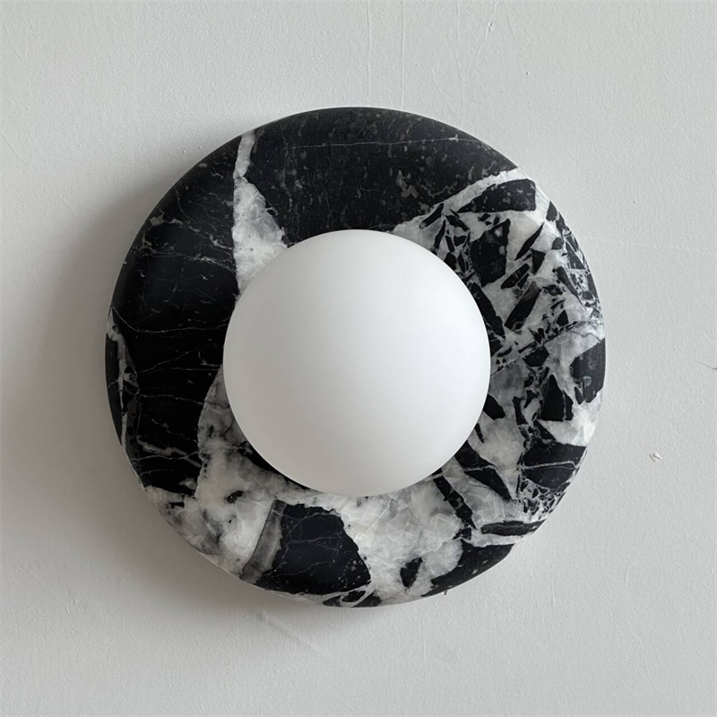 Uvinos Modern Minimalist Black Marble Sconce Wall Lamp - Lamp Copper