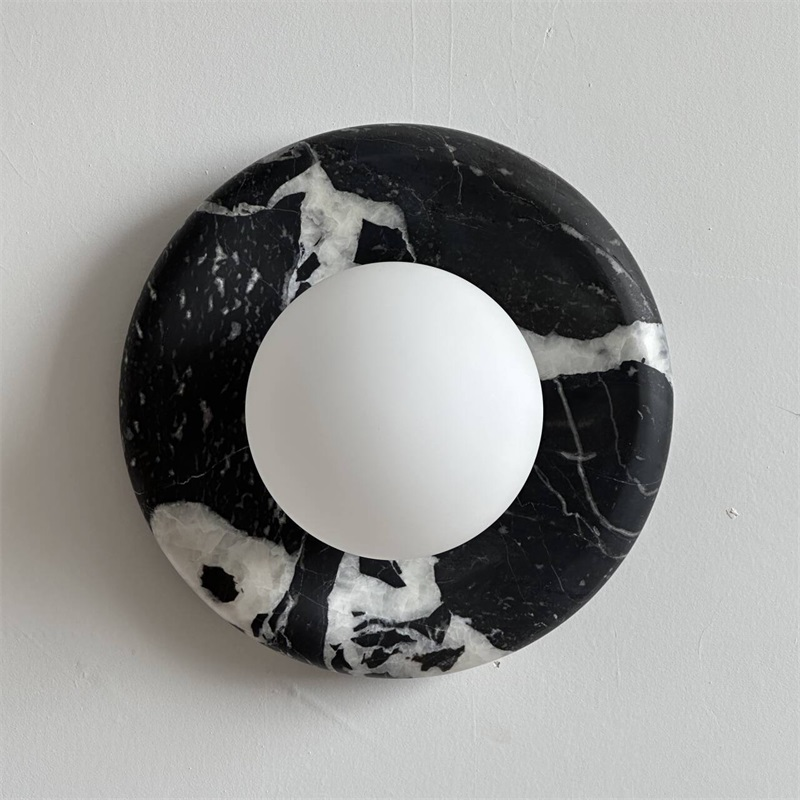 Uvinos Modern Minimalist Black Marble Sconce Wall Lamp - Lamp Copper