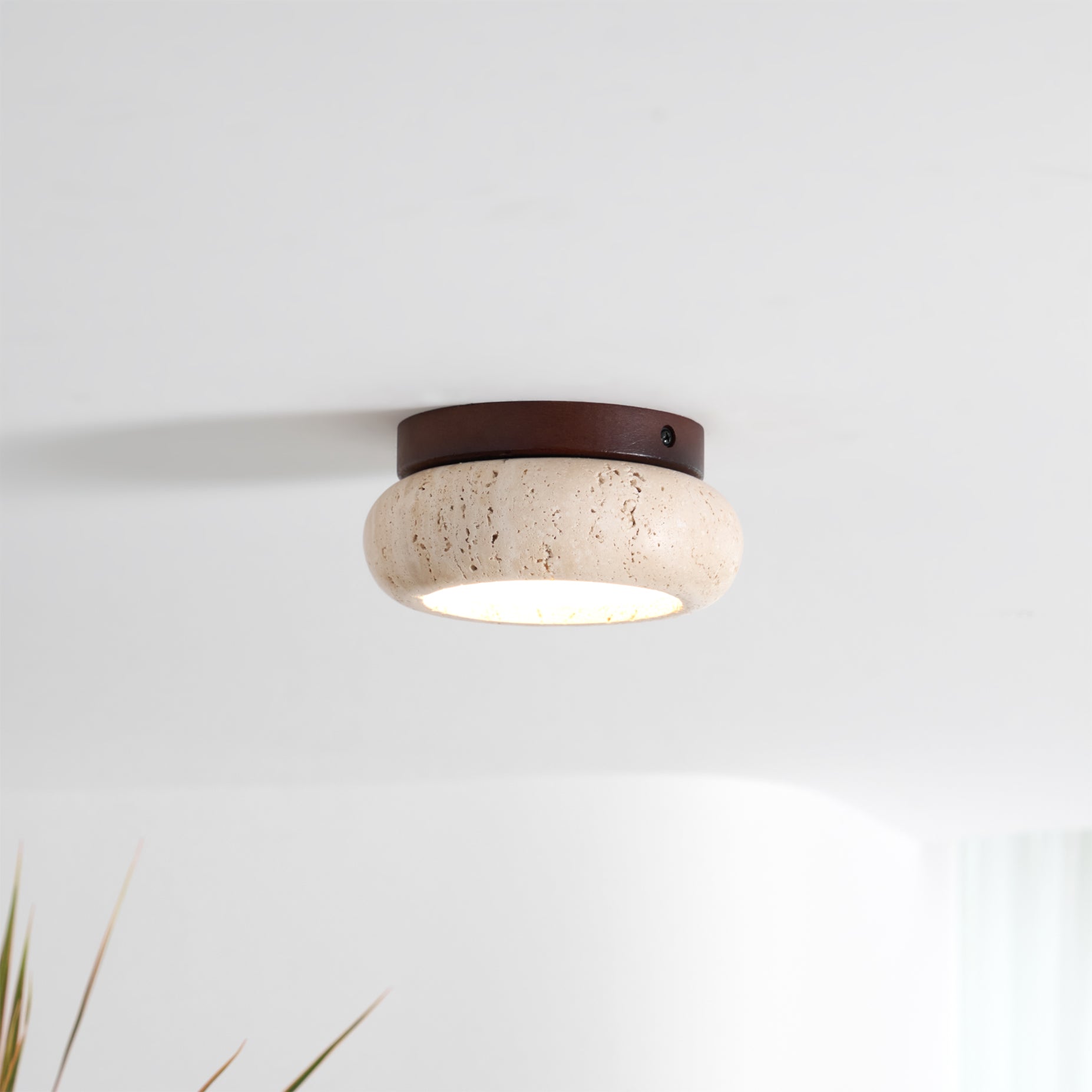 Ritta Lámpara de Techo Mini Donut de Travertino