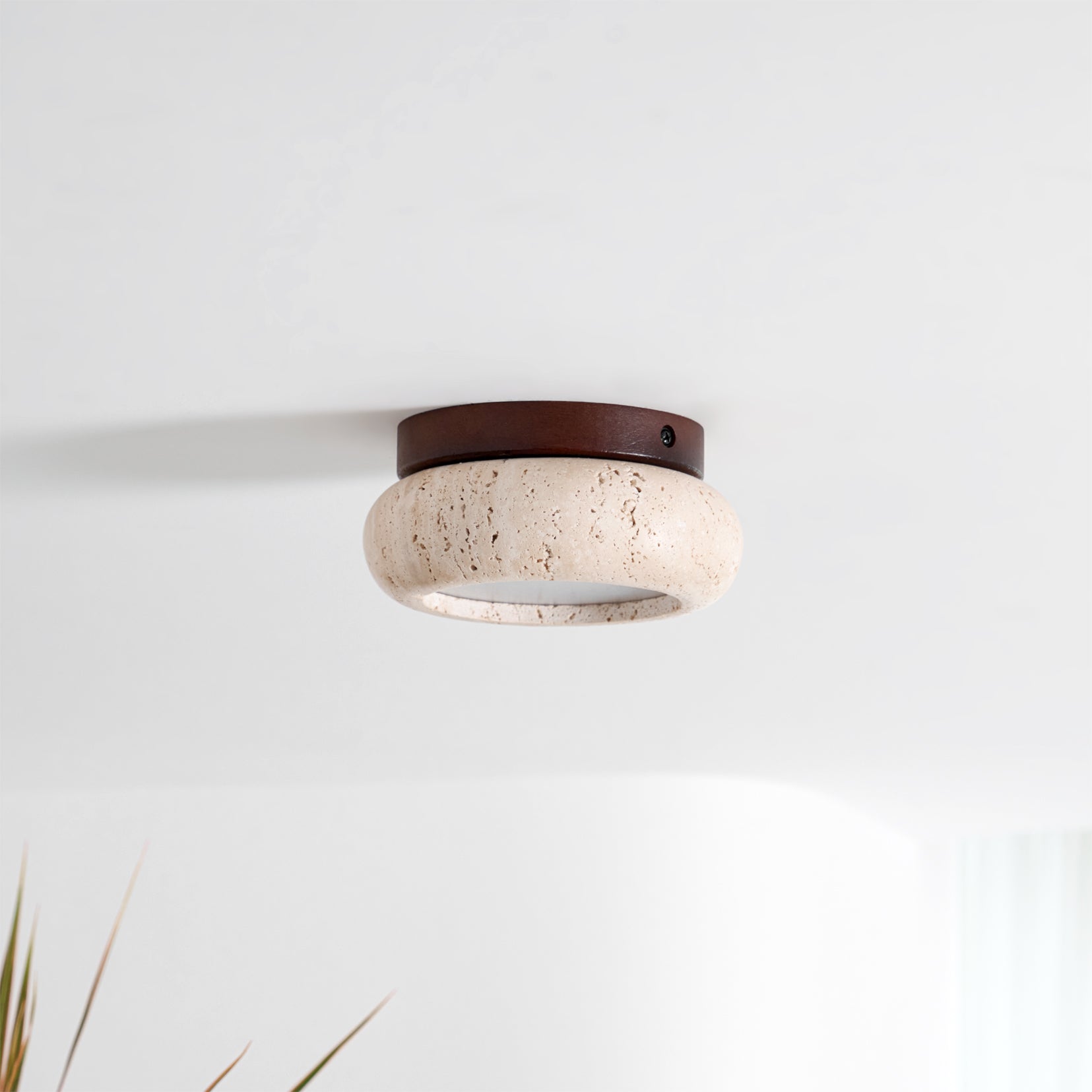 Ritta Lámpara de Techo Mini Donut de Travertino
