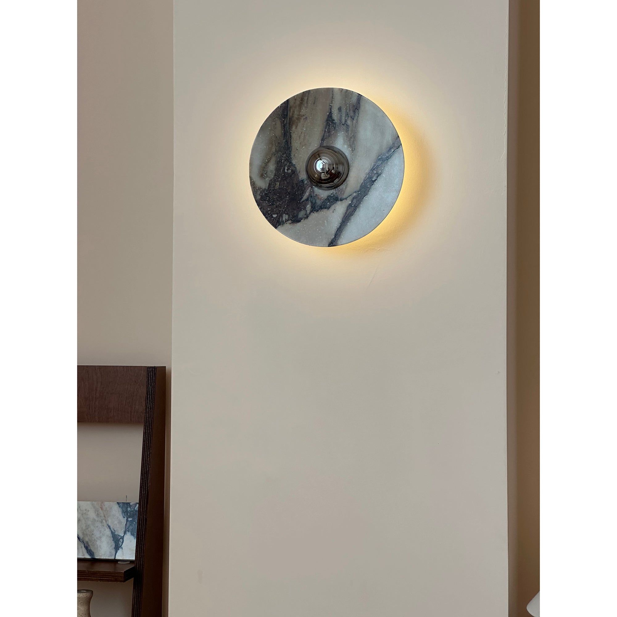 Alter Modern Minimalist Round Marble Metal Sconce Wall Lamp - Lamp Copper