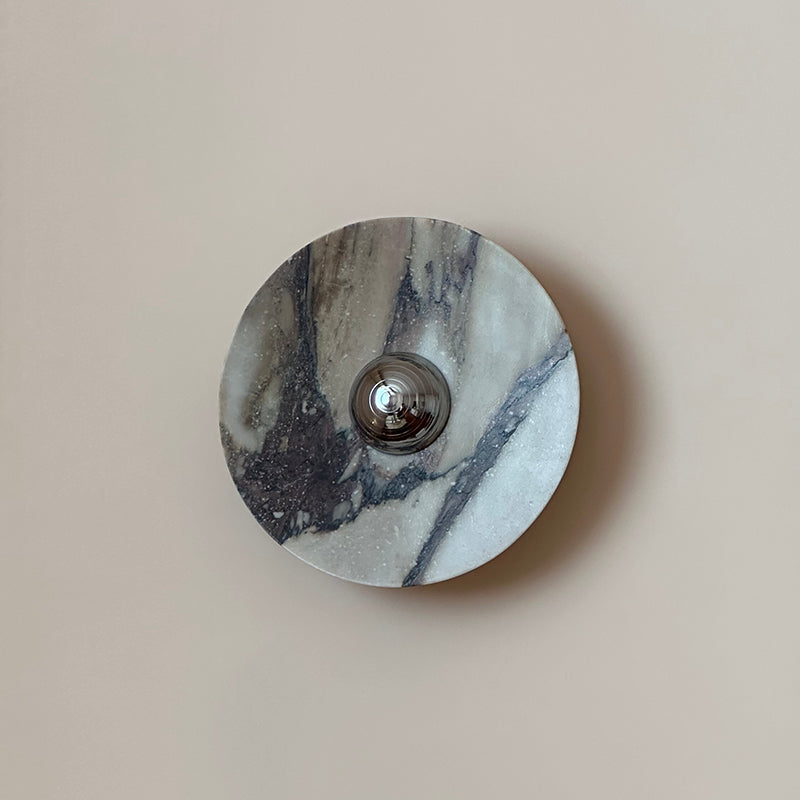 Alter Modern Minimalist Round Marble Metal Sconce Wall Lamp - Lamp Copper