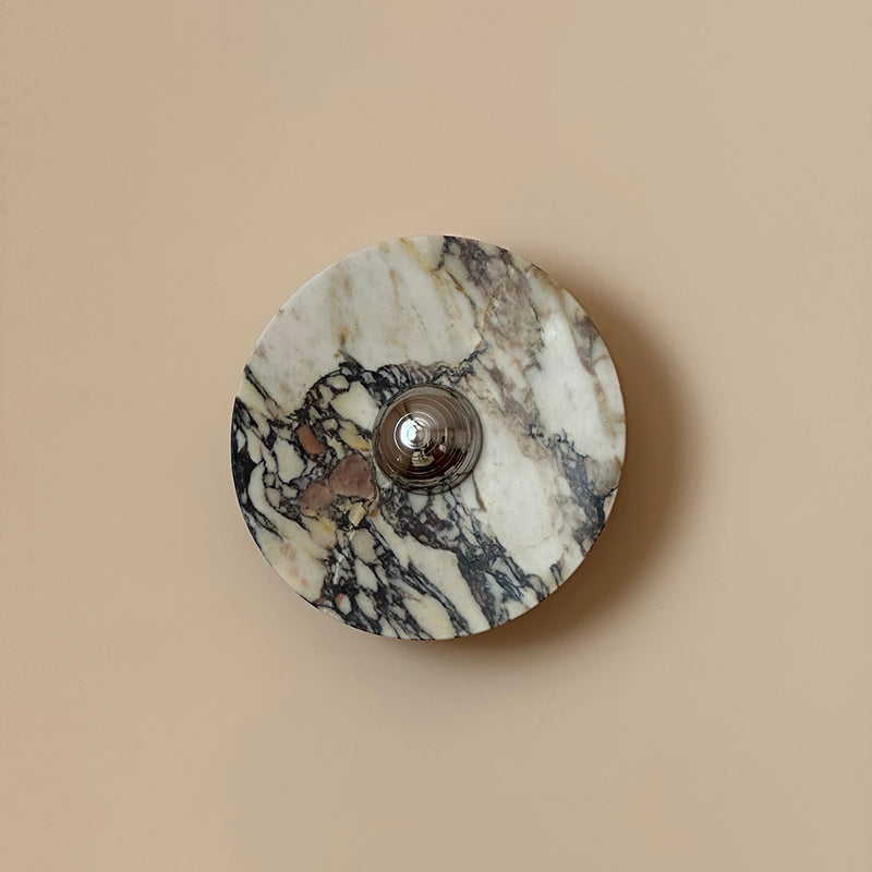 Alter Modern Minimalist Round Marble Metal Sconce Wall Lamp - Lamp Copper