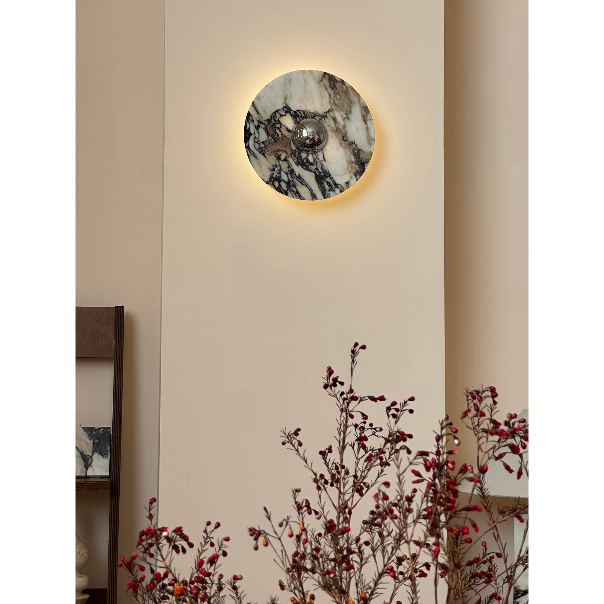 Alter Modern Minimalist Round Marble Metal Sconce Wall Lamp - Lamp Copper