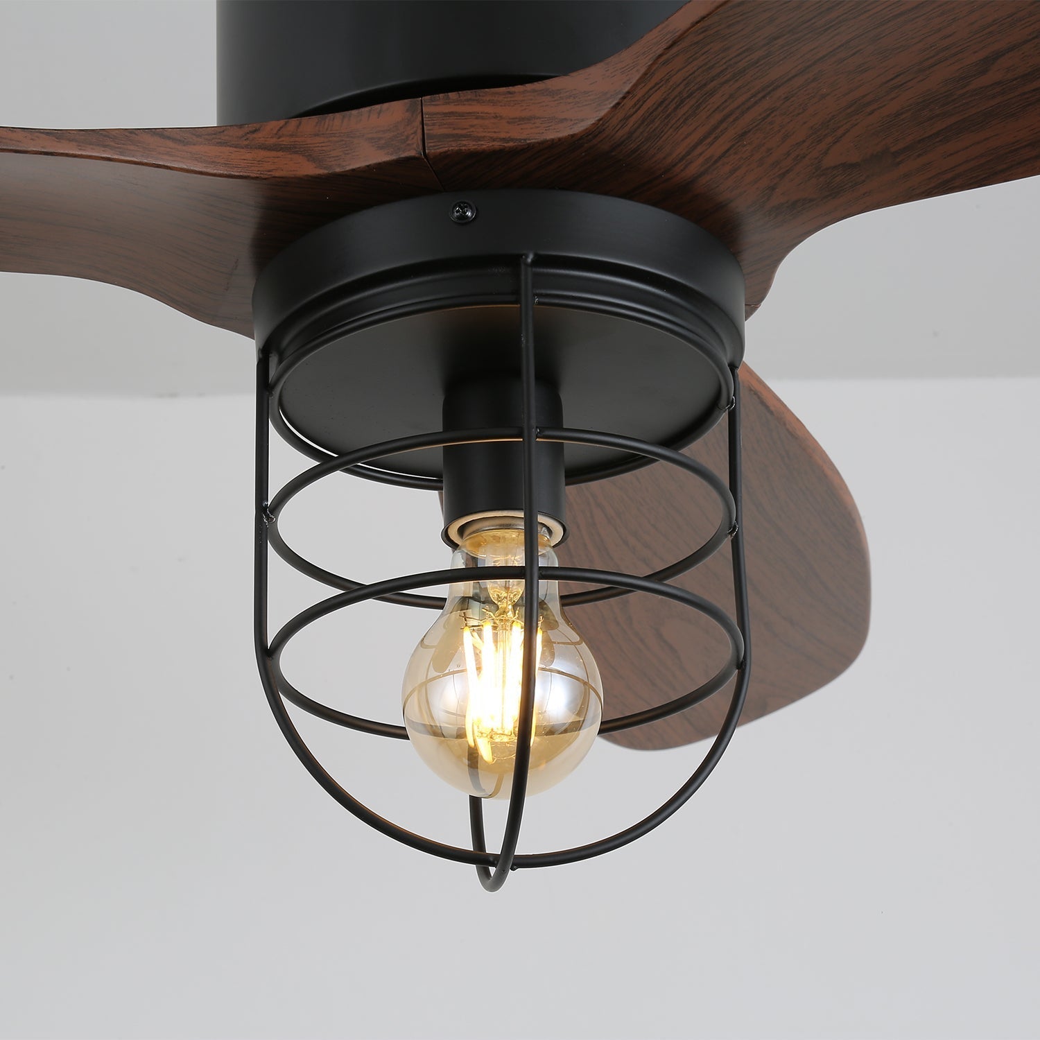 Ventilador de Techo Industrial de Madera Brisora con Luz, diagrama de dimensiones