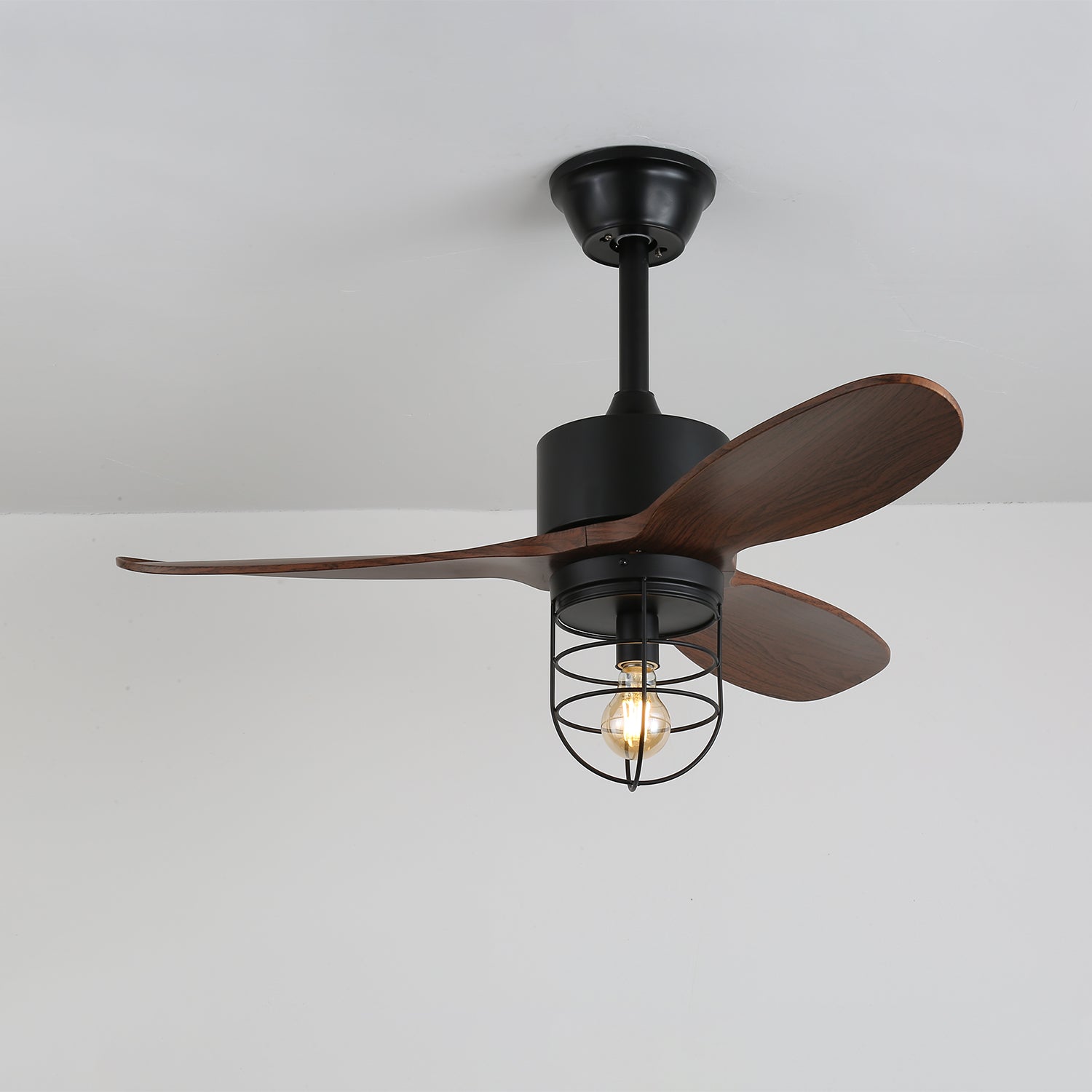 Ventilador de Techo Industrial de Madera Brisora con Luz, mando a distancia