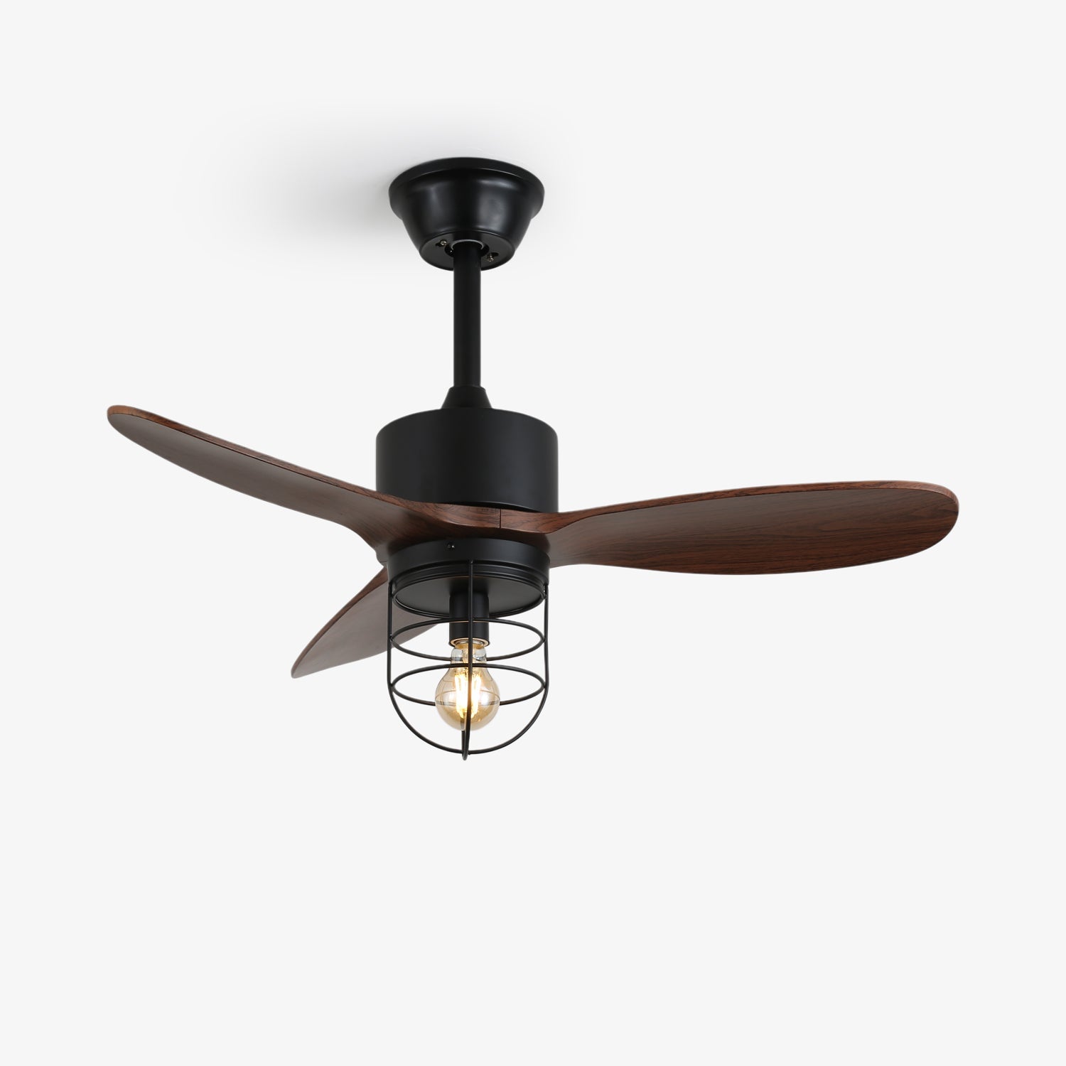 Ventilador de Techo Industrial de Madera Brisora con Luz, vista frontal