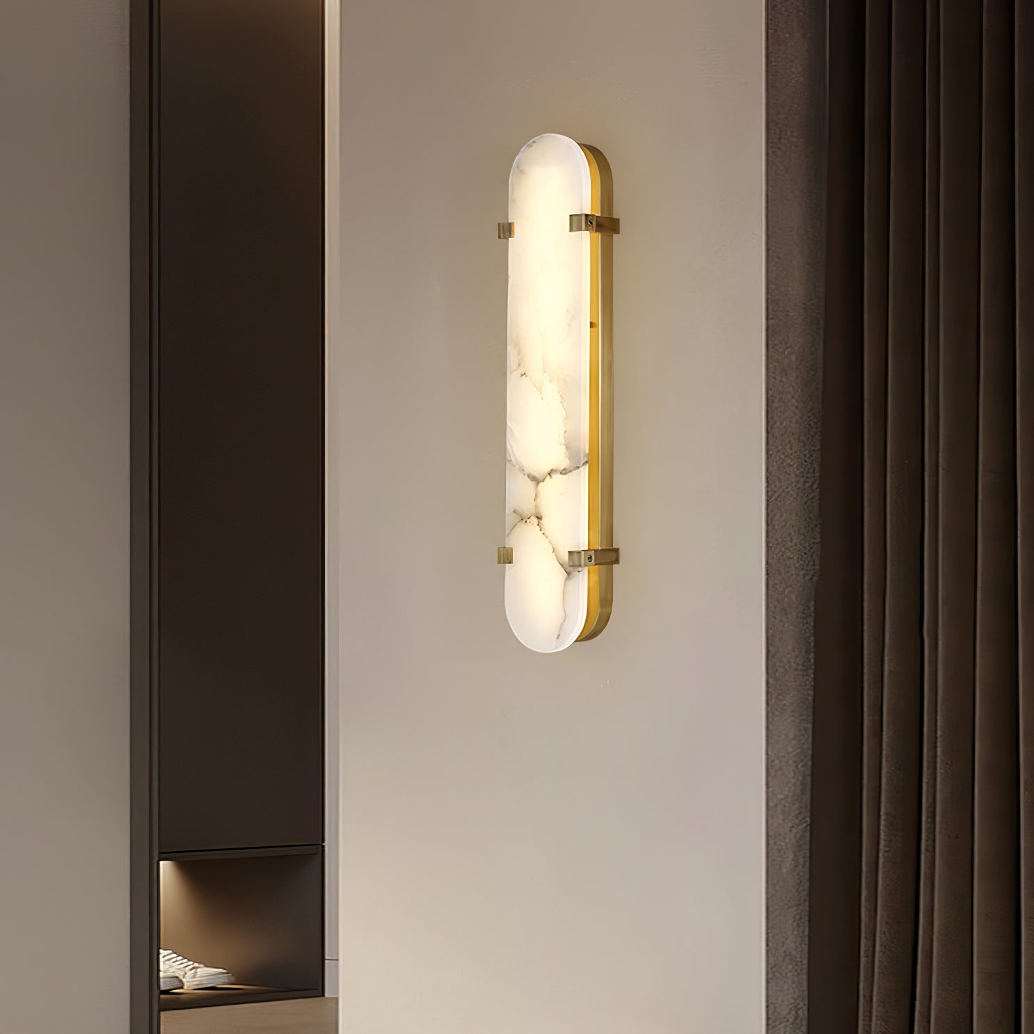 Lunaris Oval Alabaster Wall Light - Letslighting