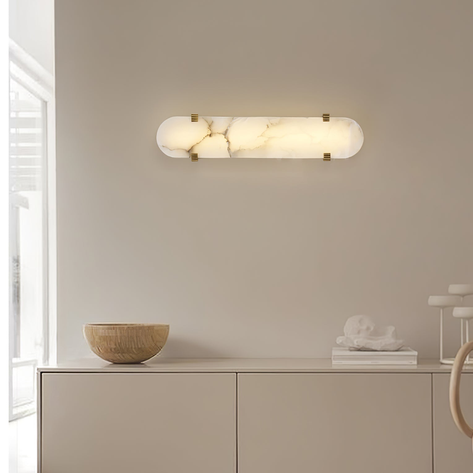 Lunaris Oval Alabaster Wall Light - Letslighting