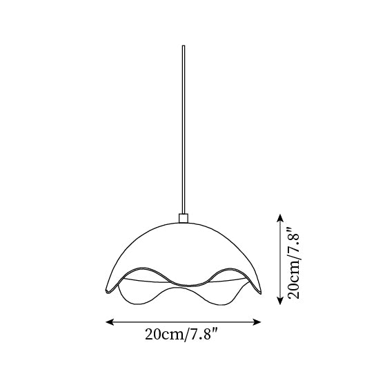 Pendant Lamp Wood-Grain Metal Shade Wave Ambient Minimalist - Letslighting
