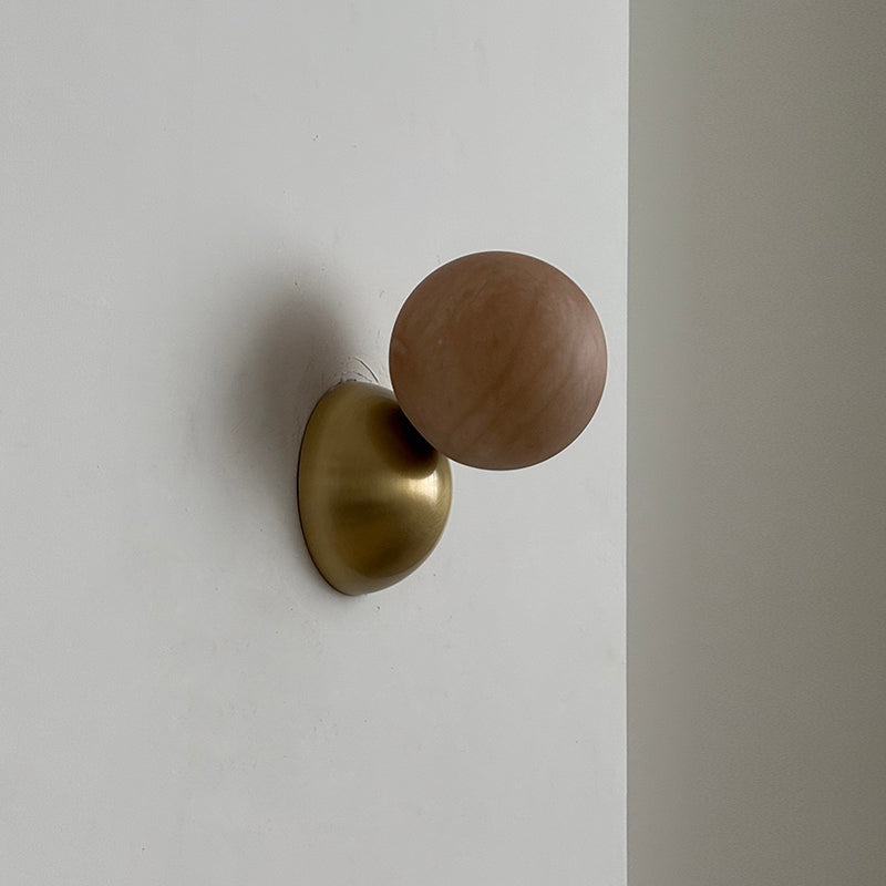 Arca Modern Minimalist Eclipse Mrable Metal Wall Lamp - Lamp Copper