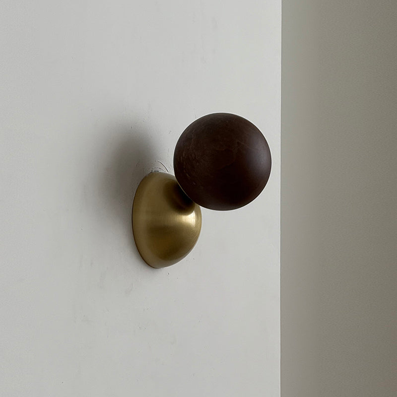 Arca Modern Minimalist Eclipse Mrable Metal Wall Lamp - Lamp Copper